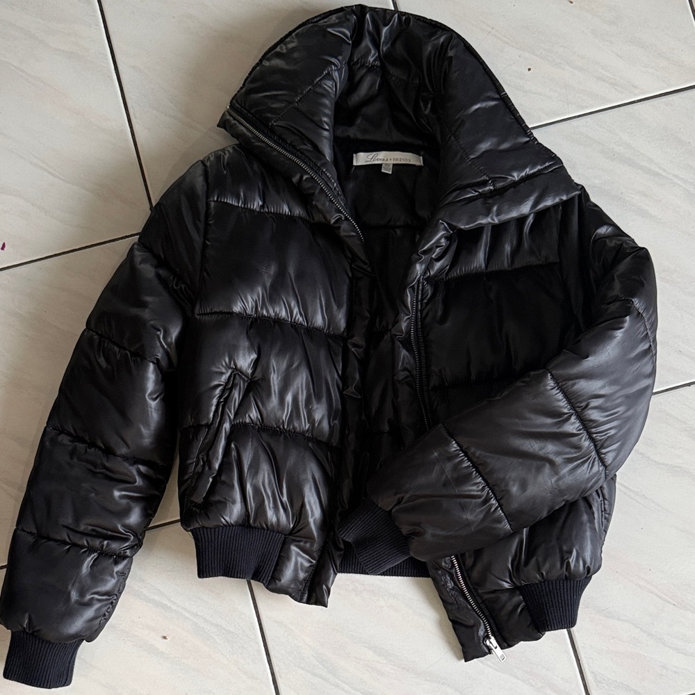 Lovers + Friends Black Puffer Jacket